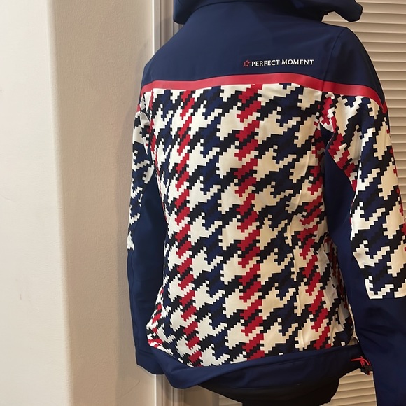 Perfect Moment Mountain Mission III Navy/Houndstooth Jacket w/Removeable Hood - Picture 3 of 9